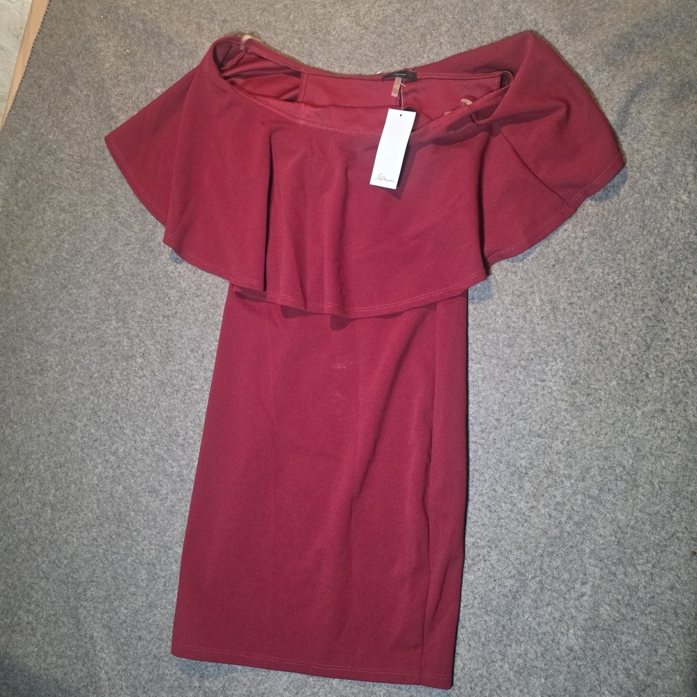 Soprano Off The Shoulder Wine Dress Size Small New With Tag 476
